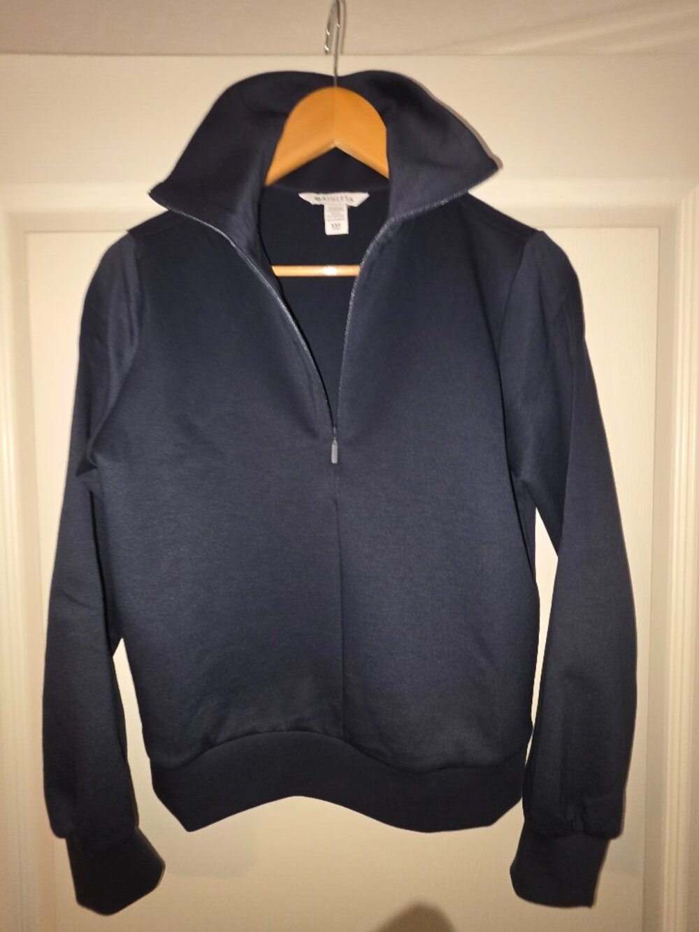 Athleta Navy Half Zip Funnel Neck Long Sleeve Pullover Top XXS